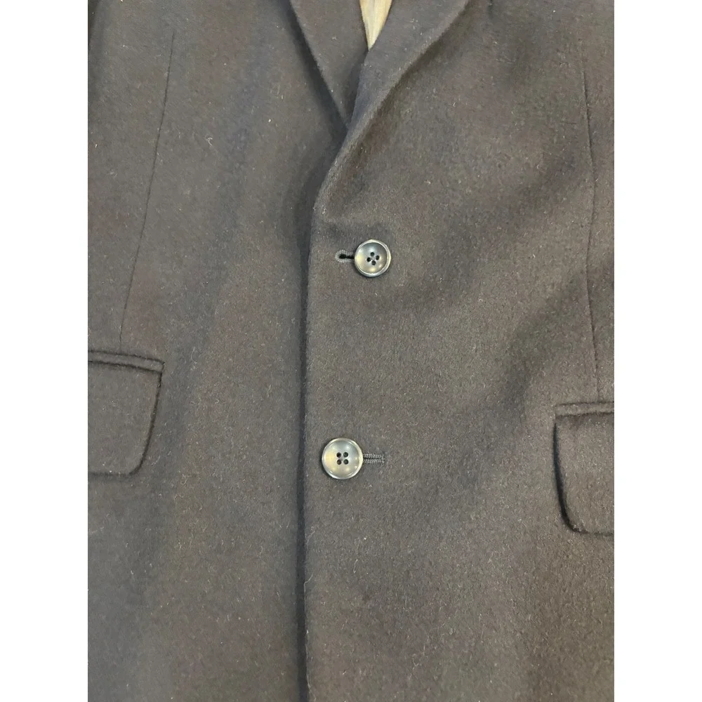 (READ) Oscar de la Renta Black Wool Cashmere Blazer Mens 44R Classic Two‎ Button